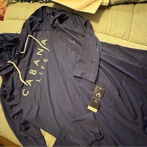Cabana Life Navy UPF coverup with hood